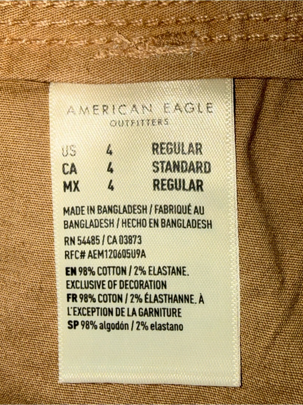American Eagle Baggy Jogger Cargo Pants Brown Stretch Utility Pockets Size 4 NWT - Picture 10 of 10